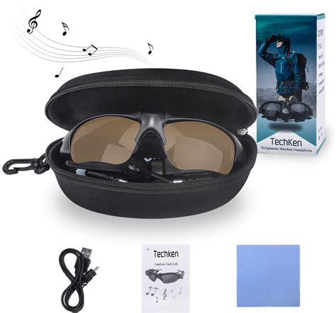 Techken Sunglasses Headset Headphone Bluetooth Wireless Music