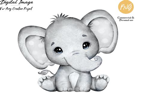Svg Clipart Sitting Baby Elephant Svg Crafts Design Svg Premium Download
