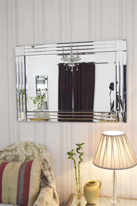 This Triple Bevelled Edge Mirror With Block Corers Would Brighten Up Any Room With Its Modern