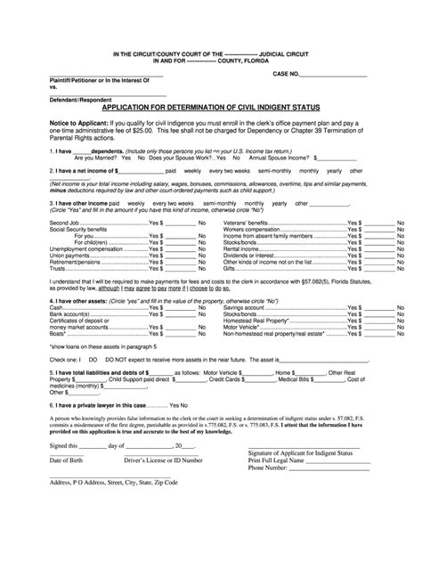 Indigent Form Fill Out And Sign Printable Pdf Template Airslate Signnow