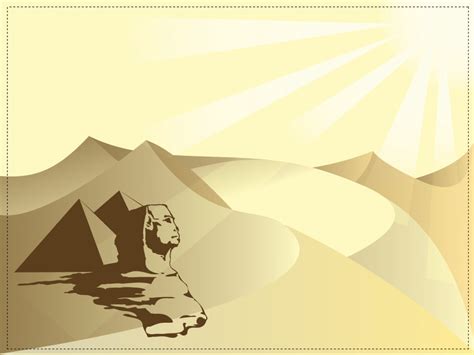 Egyptian Historical Slide Powerpoint Templates Blue Nature Yellow
