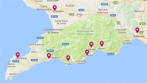 Positano Amalfi Coast Italy Map