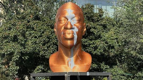 New Video George Floyd Statue Vandalized Man Splashes Paint On Union