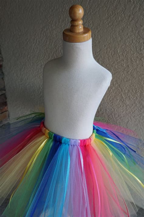 Adult Rainbow Party Adult Skirt Costume Tutu With Ribbon Etsy