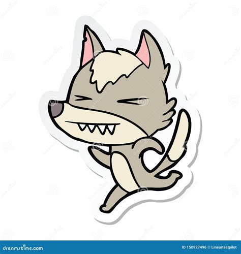 Sticker Of A Angry Wolf Cartoon 149252117