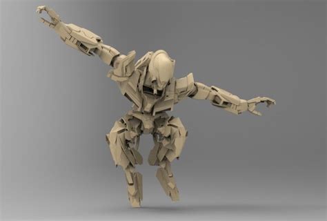 Sci Fi Humanoid Robot 3d Model Animated Vr Ar Ready