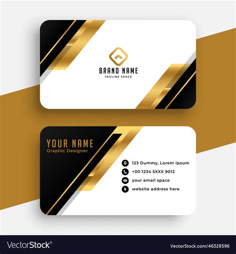 Modern Black And Golden Business Card Design Vector Image