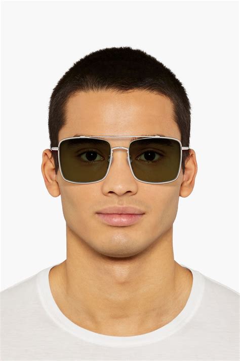 Gucci Square Frame Silver Tone Sunglasses The Outnet