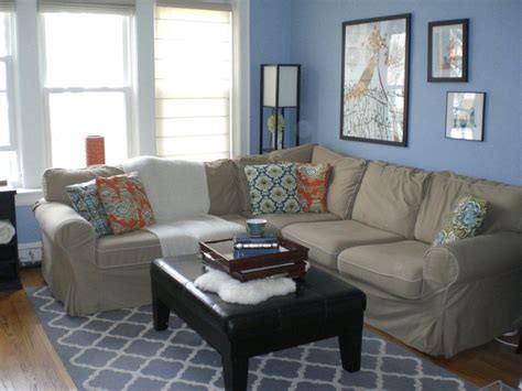 Sky Blue And White Themed Navy Living Room Ideas With