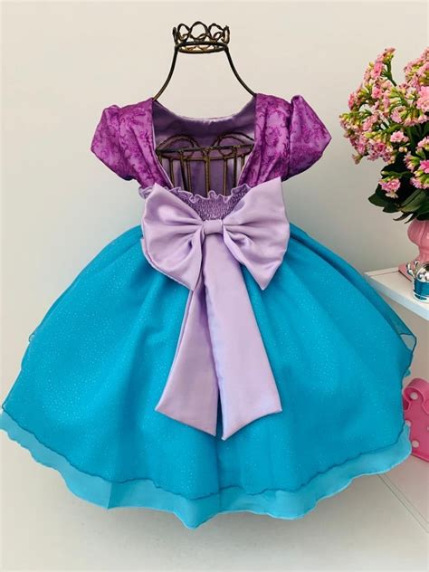 Vestido Princesa Ariel Infantil Luxo Brilho Mercado Livre