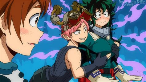 ﻿1 • E V 1 Q C J It Hatsume Mei Uraraka Ochako Midoriya Izuku Izuku Midoriya