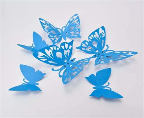 Blue Butterfly Wall Art Butterfly Wall Decor Paper