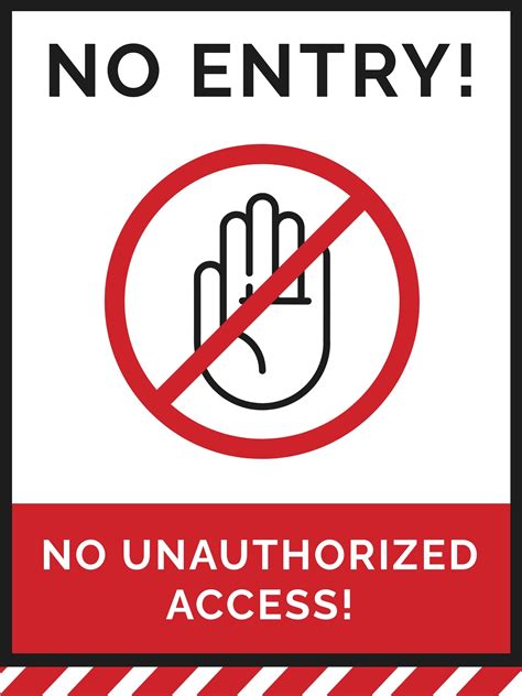 No Unauthorized Access Sign Template Illustrator Word Apple Pages