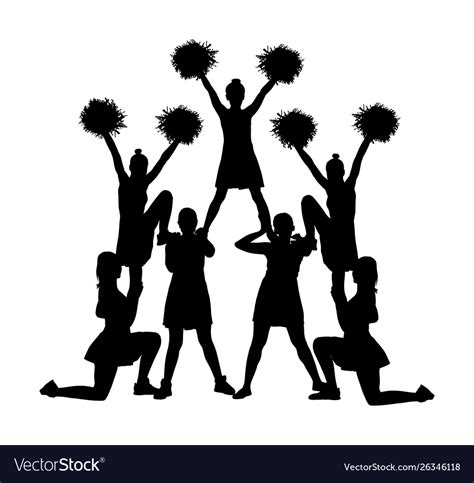 Cheerleader Dancers Figure Silhouette Girl Support