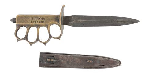 Us Wwi M1918 Lfandc Trench Knife And Original Sheath Barnebys