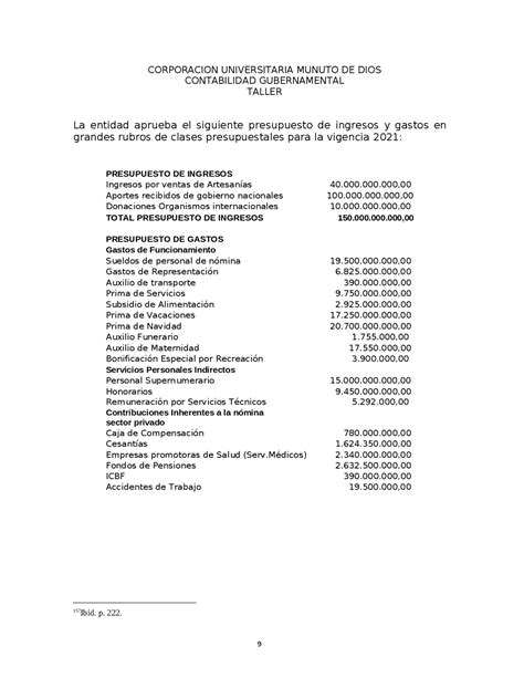 Caso Practico Contabilidad Gubernamental Ejercicios D