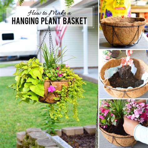 Hanging basket gardening is an easy way to add color to your yard without the commitment (and space) of a larger garden plan. How to Make a Hanging Plant Basket - created by v.