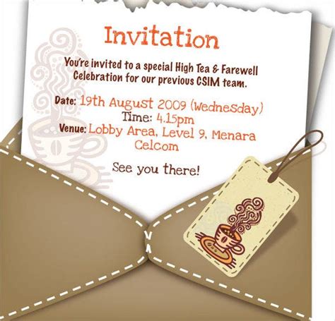 Farewell Invitation Templates Free Download Bowestern