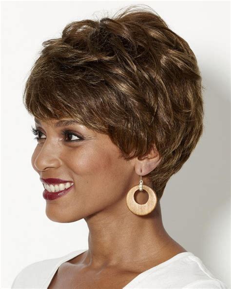 Human Hair Pixie Wigs With Short Wavy Layers And A Tapered Back