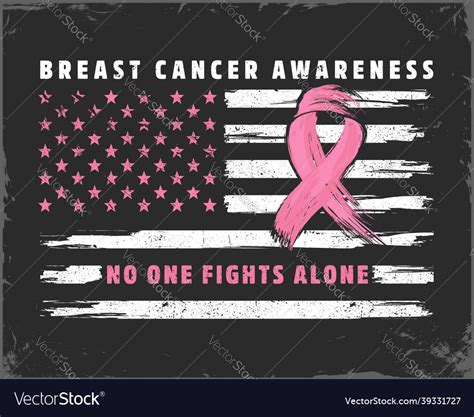No One Fights Alone Breast Cancer Awareness Month Vector Image