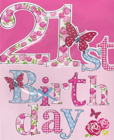 Free shipping on orders over $25 shipped by amazon. Hand Finished Floral 21st Birthday Card - Large, Luxury ...