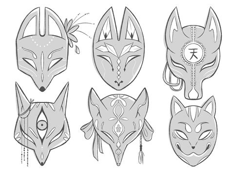Kitsune Mask Outline Design Talk
