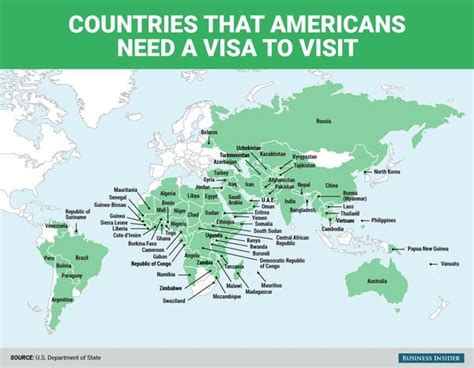 Countries That Require A Visa For Americans