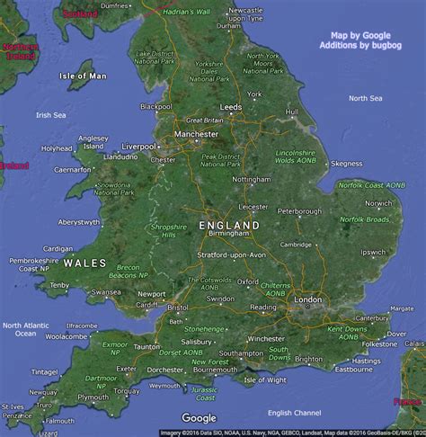 It shares land borders with scotland to the north england is separated from continental europe by the north sea to the east and the english. England Map with Wales, tourist places, links to large ...