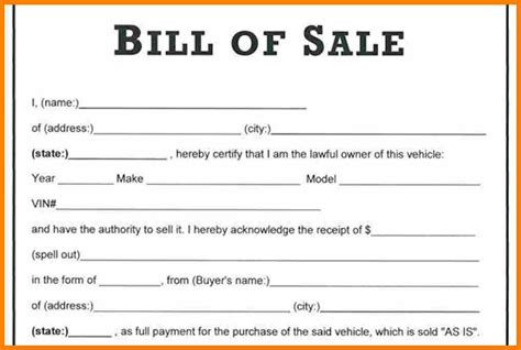 Image Result For Bill Of Sale Bill Of Sale Car Bill Of Sale Template