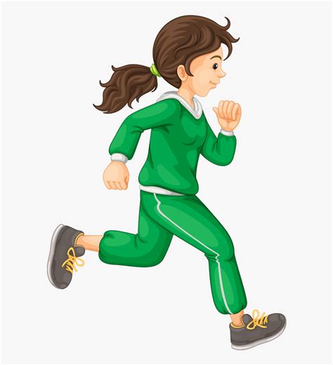 Cartoon Running Clip Art Girl Jogging Cartoon Free Transparent