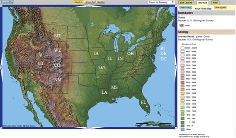 Us Geological Survey Land Elevation Map Constructed At Download