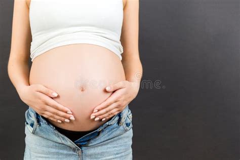 Naked Pregnant Woman With A Big Belly Stock Image Image Of Breast