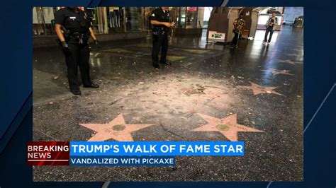 President Trumps Star On Walk Of Fame Vandalized With Pickax Abc30