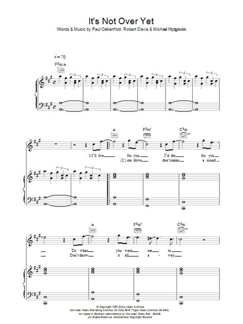 Its Not Over Yet Sheet Music Klaxons Piano Vocal And Guitar Chords