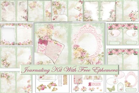 Printable Journal Kit Shabby Chic With Free Ephemera And Clipart By The
