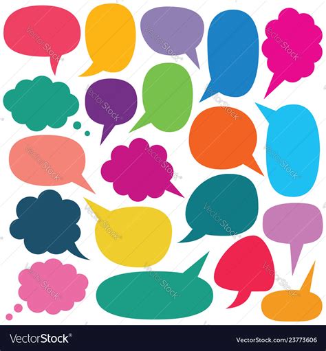Colorful Speech And Thought Bubbles Set Royalty Free Vector