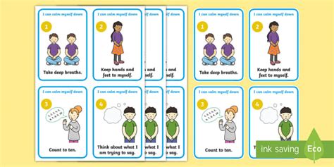 Calm Down Cards Help Children Manage Emotions Twinkl