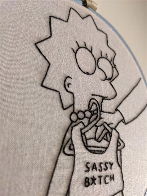 Lisa Simpson Sassy Btch Stickerei Etsy