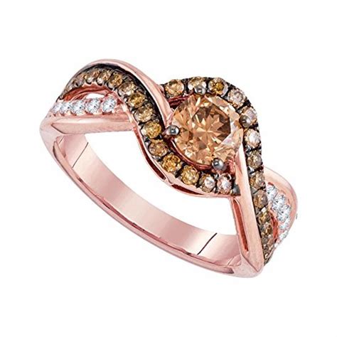 Roy Rose Jewelry Roy Rose Jewelry 14k Rose Gold Womens Round Brown