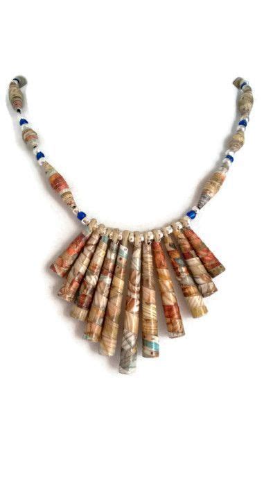 Seabreeze Paper Bead Necklace Paper Bead Jewelry Paper Beads