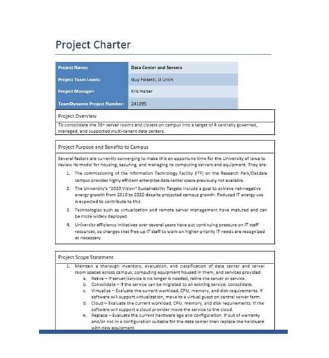 Project Charter Template Employee Handbook Template