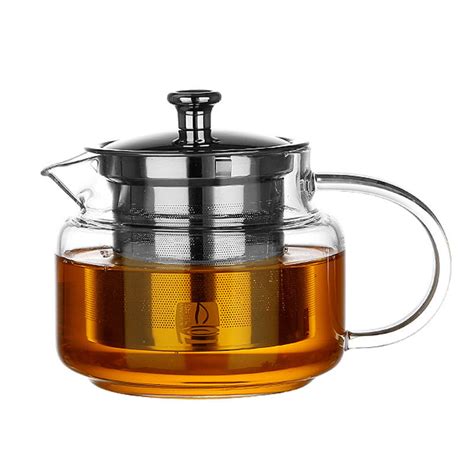 Handblown Thermal Teapot With Infuser Colored Infuser Borosilicate Kettle