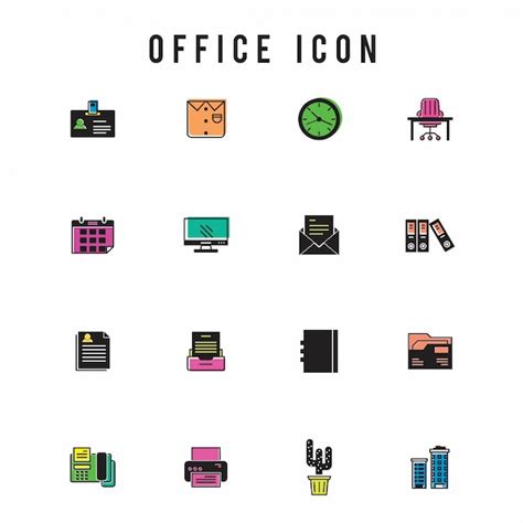 Free Vector Office Icon Set