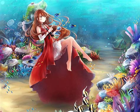 Free Download Under Water Pretty Dress Reef Float Fish Cg