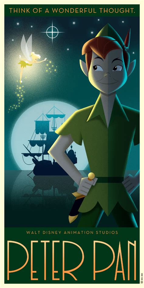 art deco style poster art for classic disney animated films — geektyrant