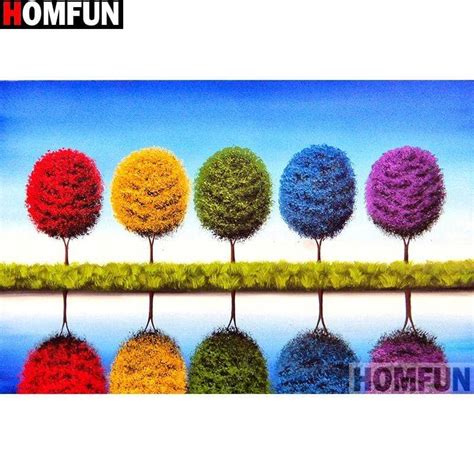 5d Diamond Painting Rainbow Trees Kit Bonanza Marketplace