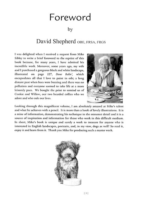 Foreword By David Shepherd Of Drawing From Line To Life Pencil