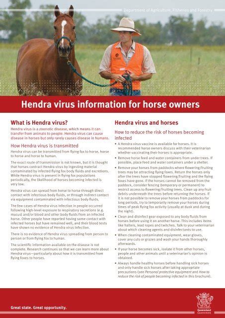 Hendra Virus Information Pack Queensland Horse Council