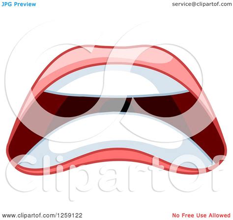 Clipart Of A Womans Scared Mouth Royalty Free Vector Illustration By