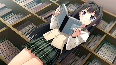 Anime Girl Reading A Black Book Wallpapers And Images Sexiz Pix